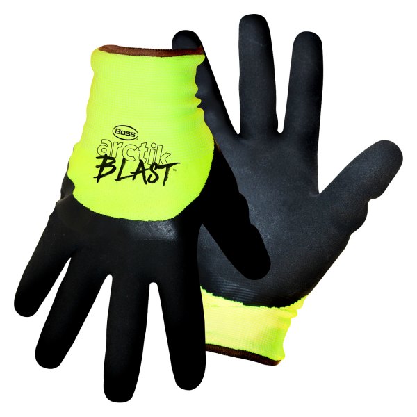 Boss Gloves® - Arctik Blast™ Large Textured Hi-Viz Green Nylon General Purpose Gloves