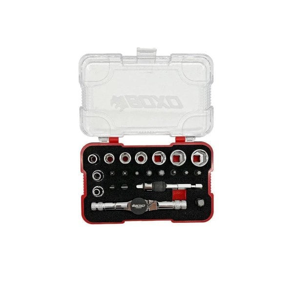 BoxoUSA® - 22-Piece Ratchet Bit Driver T-Handle, Socket And Bit Set