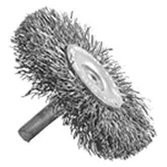 Brush Research® - BMC Series Carbon Steel Crimped Standard Mandrel Mounted Wheel Brush
