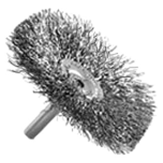 Brush Research® - BMF Series 2-1/2" Carbon Steel Crimped Flared Mandrel Mounted Wheel Brush