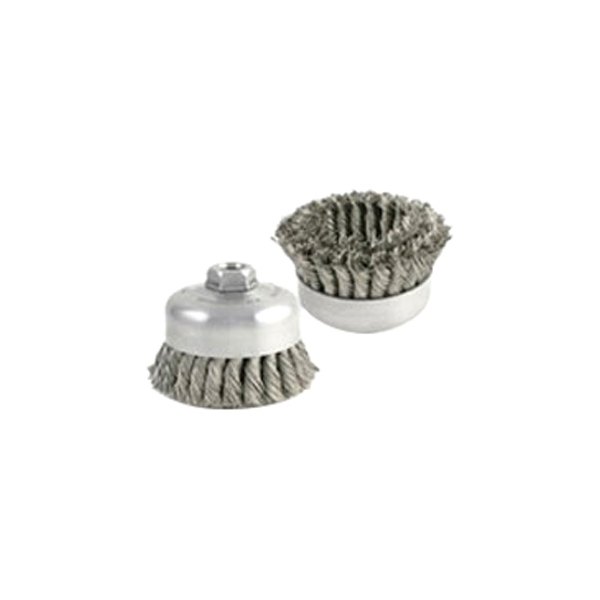 Brush Research® - 4" Carbon Steel Knotted Double Row Cup Brush