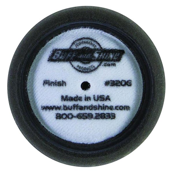 Buff and Shine® - 3" Foam Black Curved Back Hook-and-Loop Pad
