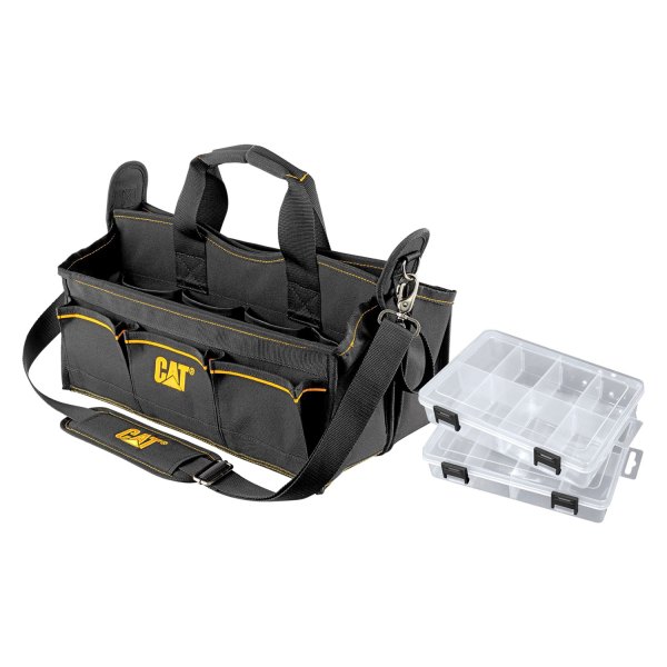 Caterpillar® - 17" 20-Pocket Tech Tool Tote with Storage Cases