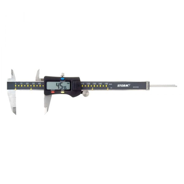 Central Tools® - Storm™ 0 to 6" SAE and Metric Stainless Steel Digital Caliper with Fractions