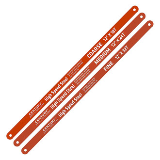 Century Drill & Tool® - 18 TPI to 32 TPI 12" High Speed Steel Saw Blade Set (3 Pieces)