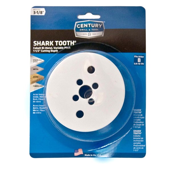 Century Drill & Tool® - Shark Tooth™ 3-1/8" Bi-Metal Hole Saws