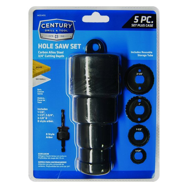 Century Drill & Tool® - 5-Piece Carbon Alloy Hole Saw Kit