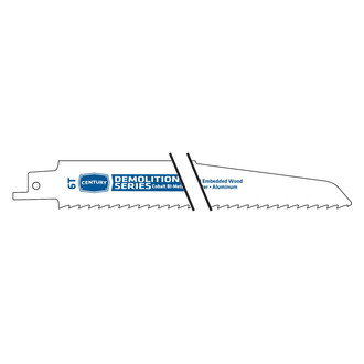Century Drill & Tool® - Demolition Series™ 6 TPI 12" Cobalt Bi-Metal Sloped Reciprocating Saw Blade
