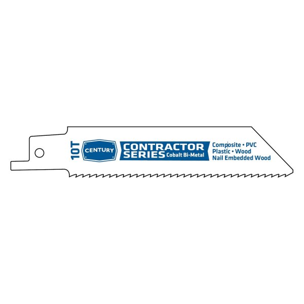 Century Drill & Tool® - Contractor Series™ 10 TPI 4" Cobalt Bi-Metal Straight Reciprocating Saw Blades (5 Pieces)