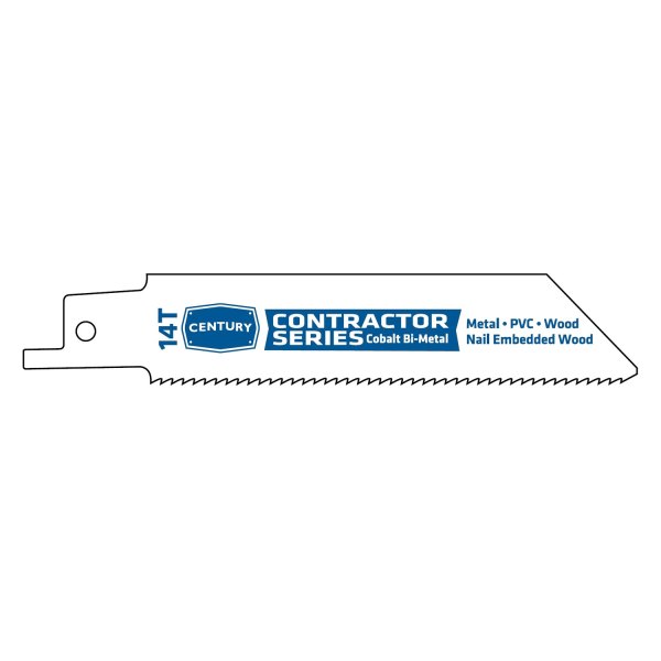 Century Drill & Tool® - Contractor Series™ 14 TPI 4" Cobalt Bi-Metal Straight Reciprocating Saw Blade