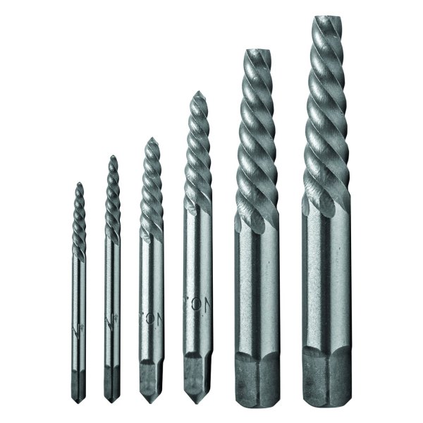 Century Drill & Tool® - 6-piece 3/32" to 7/8" Square Shank Spiral Flute Screw Extractor Set