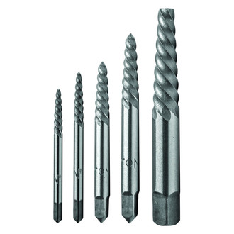 Century Drill & Tool® - 5-piece 3/32" to 5/8" Square Shank Spiral Flute Screw Extractor Set