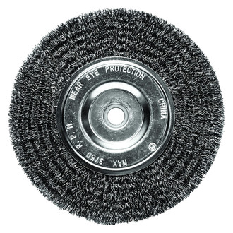 Century Drill & Tool® - 6" Fine Steel Crimped Wheel Brush