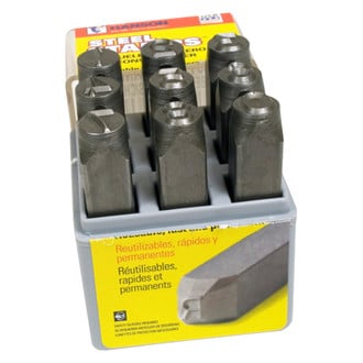 C.H. Hanson® - 9-piece 3/32" #0 to #9 Heavy-Duty Number Stamp Set