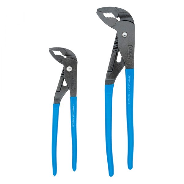 Channellock® - GripLock™ 2-piece 9-1/2" to 12-1/2" V-Jaws Dipped Handle Tongue & Groove Pliers Set