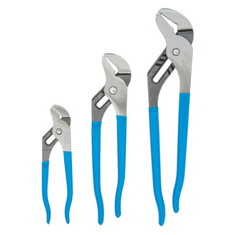 Channellock® - 3-piece 6-1/2" to 12" Straight Jaws Dipped Handle Tongue & Groove Pliers Set