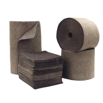 Chemtex® - 19" x 15" Gray Standard Meltblown Oil/Chemicals/Water Sorbent Pads (100 Pieces)