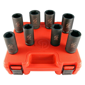 Chicago Pneumatic® - 3/4" Drive SAE 6-Point Deep Impact Socket Set (8 Pieces)