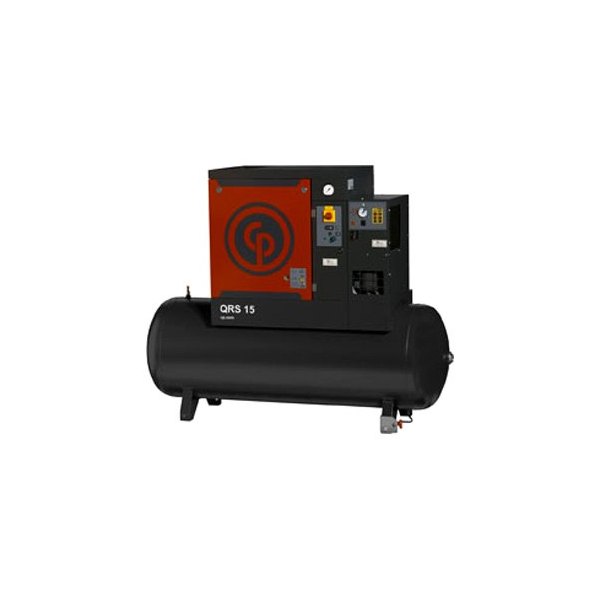 Chicago Pneumatic® - Quiet Rotary™ 15 hp 220/460 V 3-Phase 132 gal Horizontal Air Compressor with Dryer