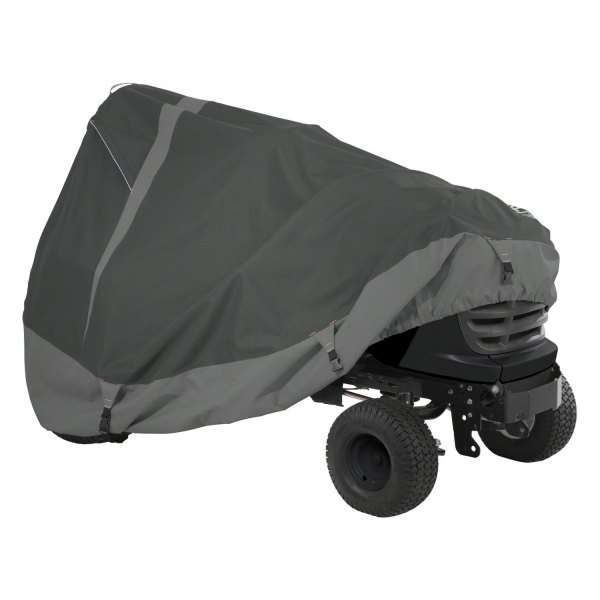 Classic Accessories® - 72" L x 44" W x 46" H Black/Gray Fabric Medium Water Resistant Heavy-Duty Lawn Tractor Cover