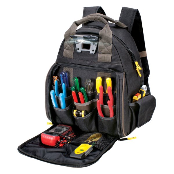 CLC Work Gear® - Tech Gear™ 53-Pocket Tool Backpack with Built-in LED Light