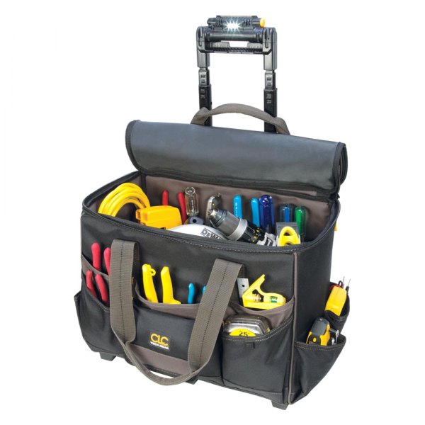 CLC Work Gear® - Tech Gear™ 17-Pocket Lighted Handle Rolling Tool Bag