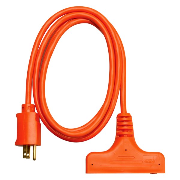 Coleman Cable® - Orange Power Block Extension Cord with 3 Outlets (6', 14 AWG)