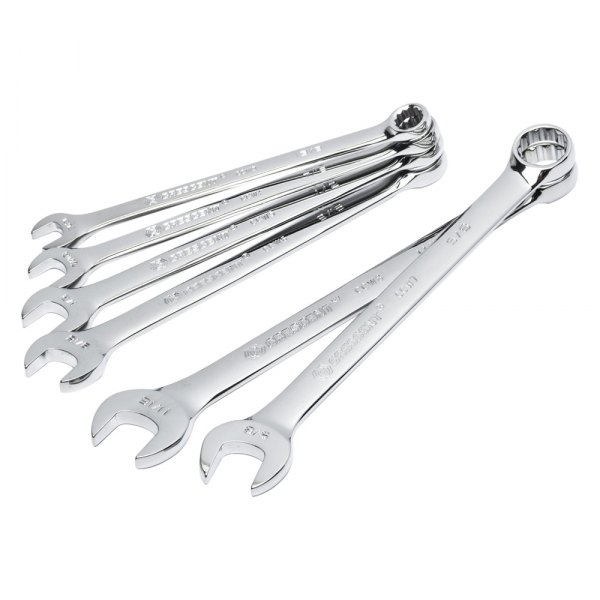 Crescent® - 6-piece 3/8" to 11/16" 12-Point Angled Head Chrome Combination Wrench Set