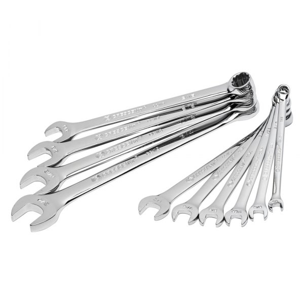 Crescent® - 10-piece 1/4" to 3/4" 12-Point Angled Head Chrome Combination Wrench Set