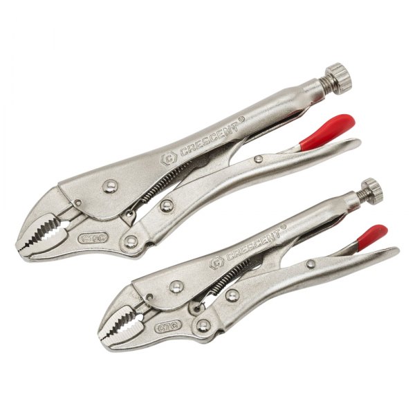 Crescent® - 2-piece 7" to 10" Metal Handle Curved Jaws Locking Pliers Set