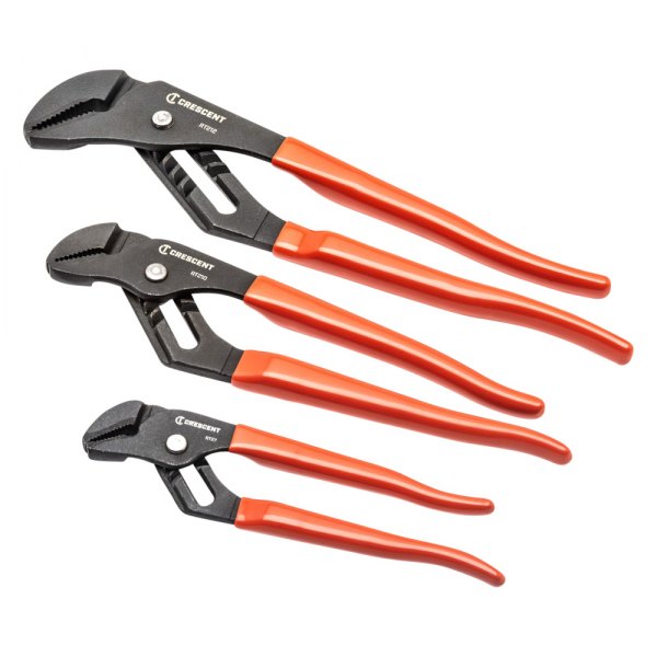 SHALL 3-Piece Groove Joint Pliers Set (12, 9-1/2, 7 Inch), Push