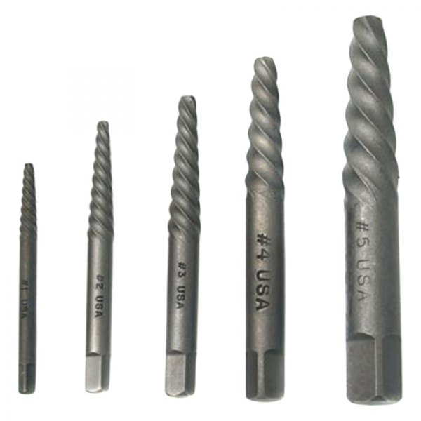 CTA® - 5-piece 3/32" to 5/8" Square Shank Spiral Flute Screw Extractor Set