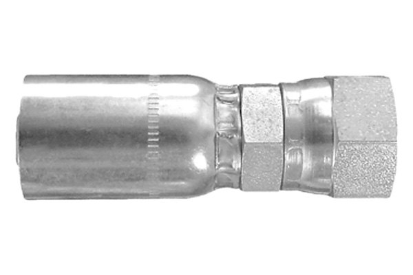 Dayco® - HY/DC™ 1/4" x 2.60" Steel Straight Female 37° Flare Swivel Permanent Crimp Coupling