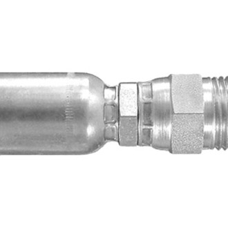 Dayco® - HY/DC™ 1/4" x 3.06" Steel Straight Male 30° Cone Seat NPTF Swivel Chamfer Permanent Crimp Coupling