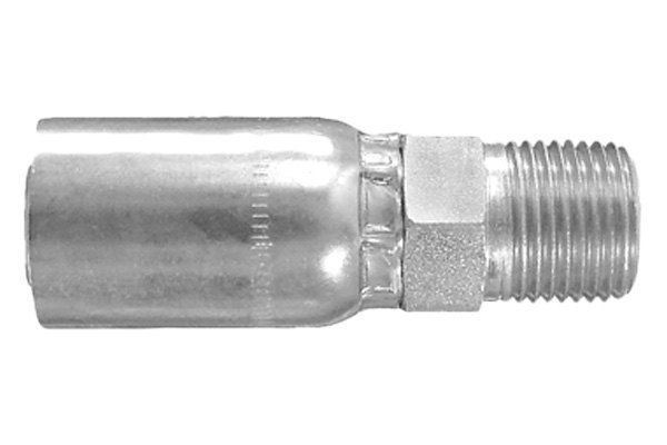 Dayco® - HY/DC™ 1/4" x 2.53" Steel Straight Male NPTF Permanent Crimp Coupling