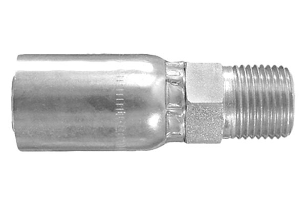Dayco® - HY/DC™ 3/8" x 2.55" Steel Straight Male NPTF Permanent Crimp Coupling
