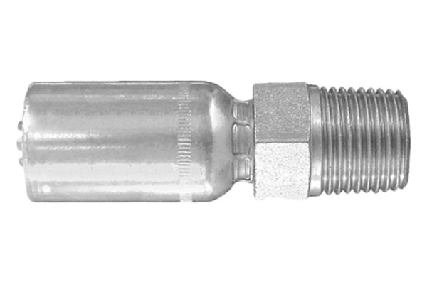 Dayco® - HY/DC™ 3/8" x 2.55" Steel Straight Male BSPT DIN 2999 Permanent Crimp Coupling