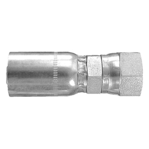 Dayco® - HY/DC™ 1/2" x 2.86" Steel Straight Female 37° Flare Swivel Permanent Crimp Coupling