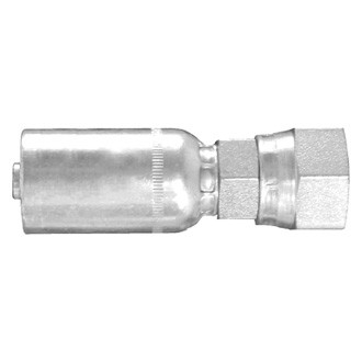 Dayco® - HY/DC™ 3/4" x 3.41" Steel Straight Female 45° Flare Swivel Permanent Crimp Coupling