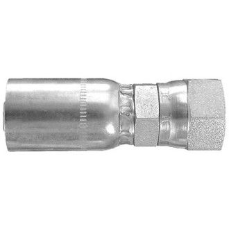 Dayco® - HY/DC™ 3/4" x 3.22" Steel Straight Female 37° Flare Swivel Permanent Crimp Coupling