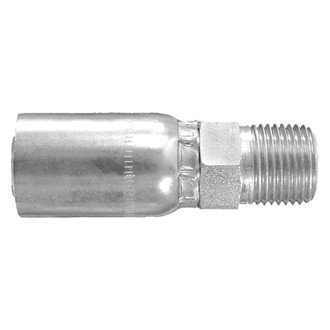 Dayco® - HY/DC™ 1/4" x 2.72" Steel Straight Male NPTF Permanent Crimp Coupling