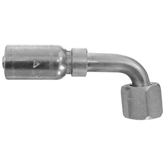 Dayco® - HY/DC™ 3/4" x 3.84" Steel 90° Bent Tube Female 37° Flare Swivel Permanent Crimp Coupling