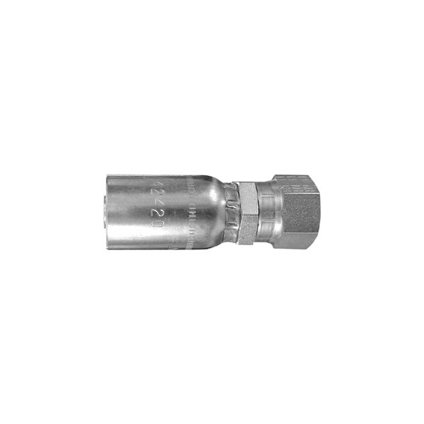 Dayco® - HY/DC™ 1/4" x 2.67" Steel Straight Female Swivel Face Seal Permanent Crimp Coupling with O-Ring