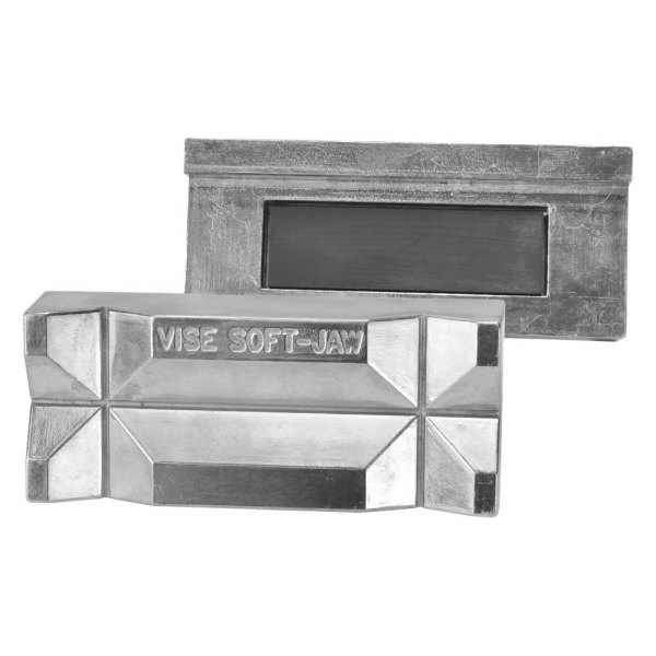 Derale Performance® - Replacement 2 Pieces 4" Aluminum V-Groove Magnetic Vise Jaw Pads