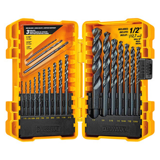 DeWALT® - 20-Piece Pilot Point™ Black & Gold Oxide HSS Drill Bit Sets