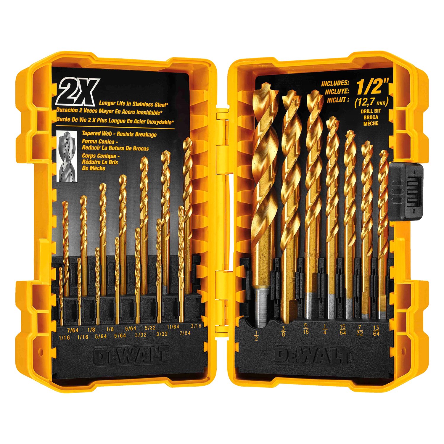 DeWALT® DW1361 - 21-Piece IMPACT READY™ HSS Titanium Drill Bit Set