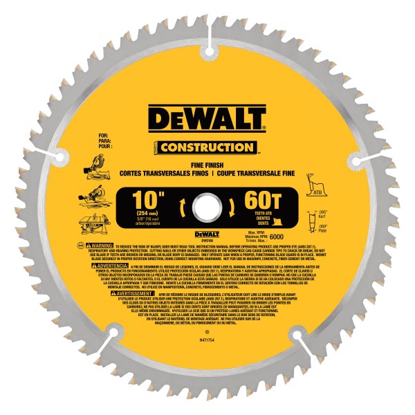 DeWALT® - 10" 60T ATB Circular Saw Blade