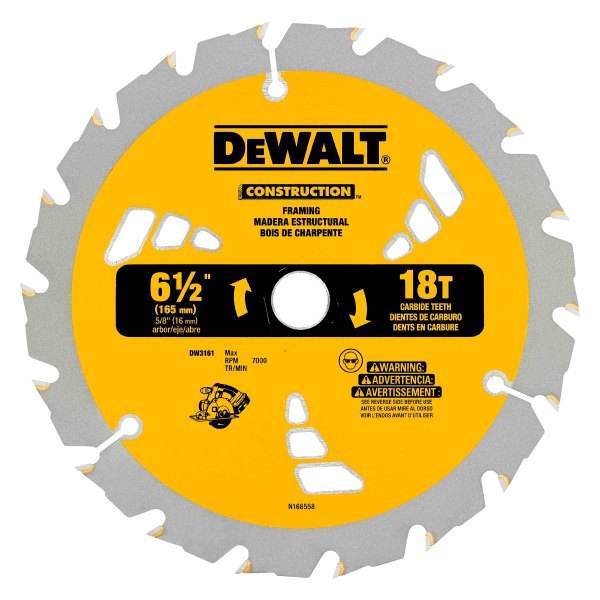 DeWALT® - CONSTRUCTION™ 7-1/4" 36T ATB Portable Circular Saw Blade with Carbide Teeth