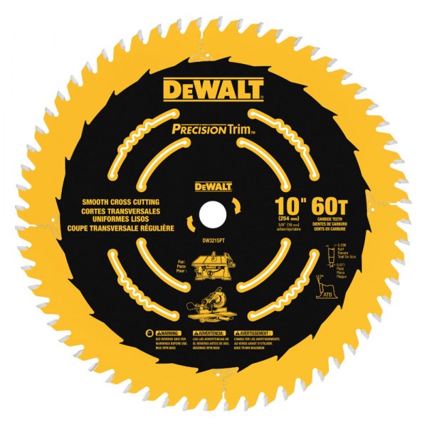 DeWALT® - Precision Trim™ 10" 80T ATB Circular Saw Blade with Carbide Teeth