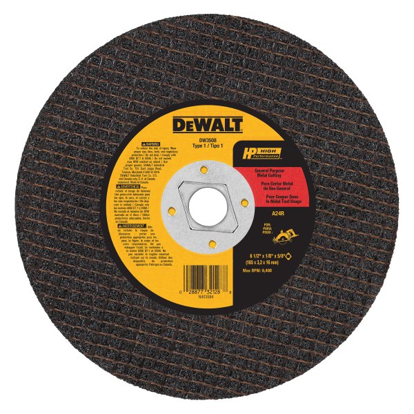 DeWALT® DW3511 HP™ 7" x 1/8" x 5/8" Aluminum Oxide Type 41 Metal